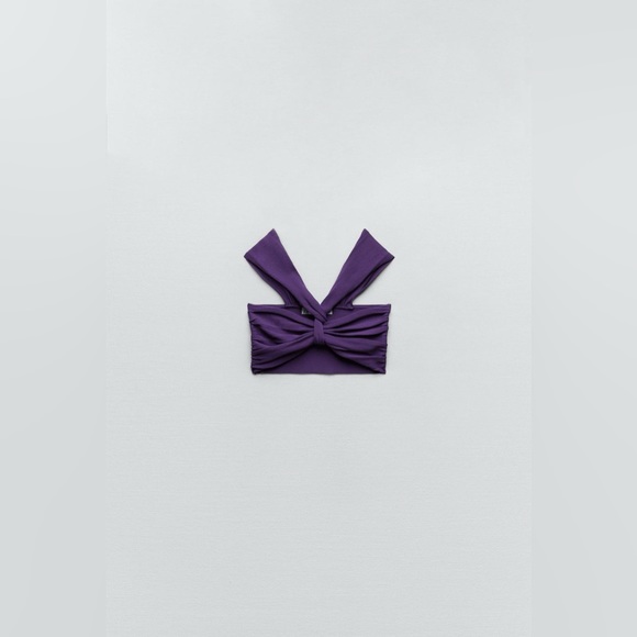 ZARA Purple Cropped Top - Picture 4 of 6